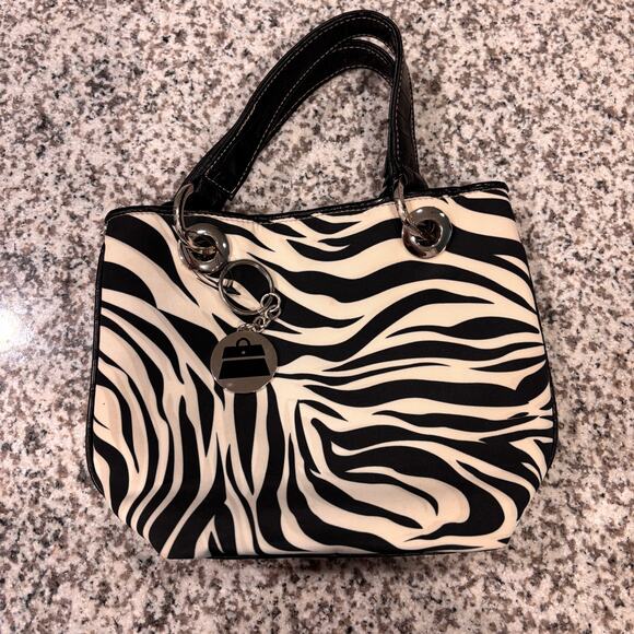 Y2K Kathy Van Zeeland Zebra Mini Tote Bag Purse Hangbag Satchel Top Handle Vtg - Picture 12 of 12